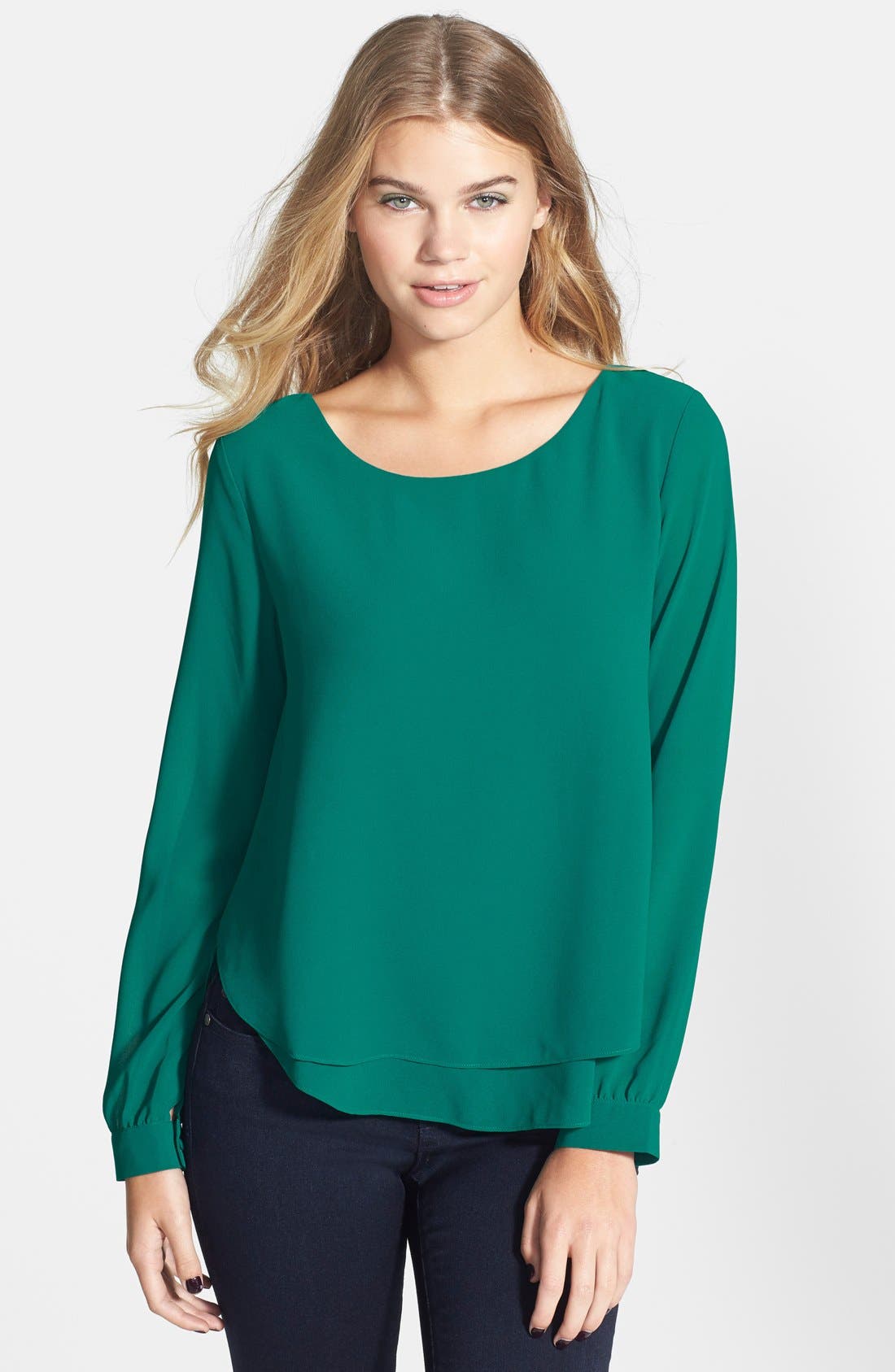 Layered Chiffon Blouse (Juniors) Nordstrom