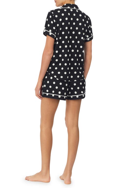 Kate Spade Print Short Pajamas In Black/dot