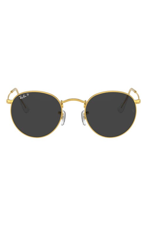 Ray Ban Ray-ban 47mm Small Polarized Round Sunglasses In Gold/black