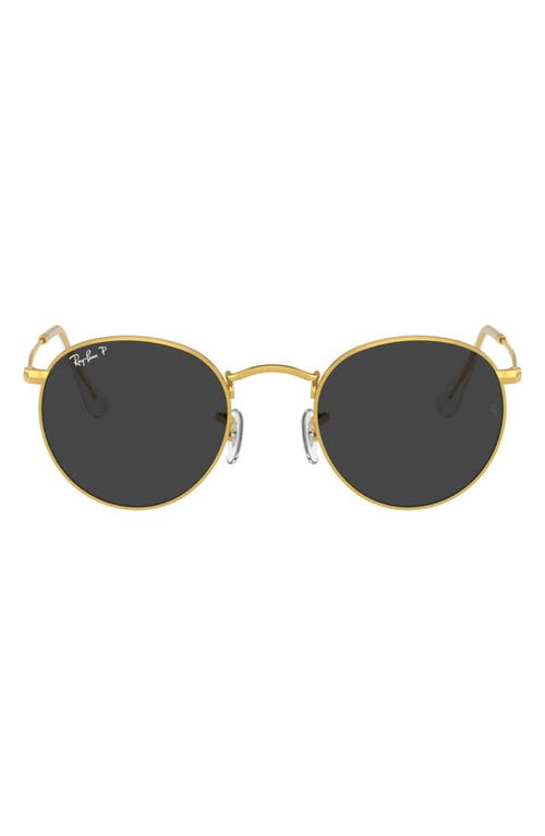 Shop Ray Ban Ray-ban 47mm Small Polarized Round Sunglasses In Gold/black