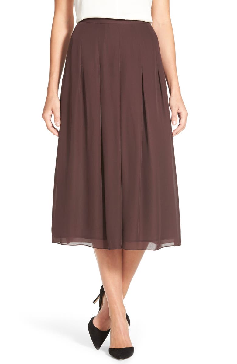 Classiques Entier® Pleat Silk Midi Skirt | Nordstrom