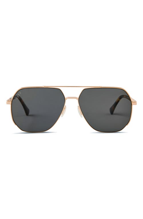 DIFF Monaco 67mm Polarized Aviator Sunglasses in Gold /Grey