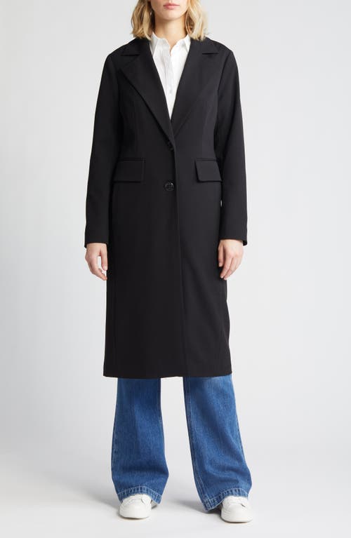 Michael Kors Notched Lapel Longline Coat Black at Nordstrom,