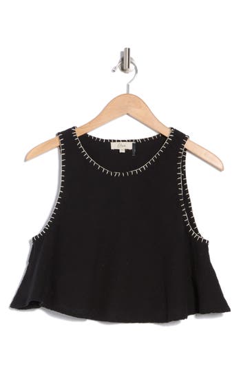 Shop Elan Flowy Cotton Cover-up Tank In Black