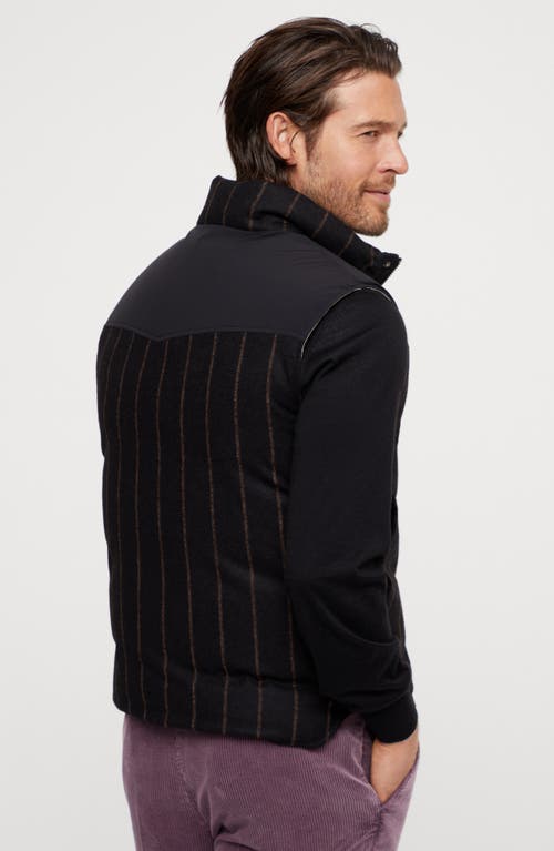 Shop Brunello Cucinelli Chalk Stripe Down Vest In Black