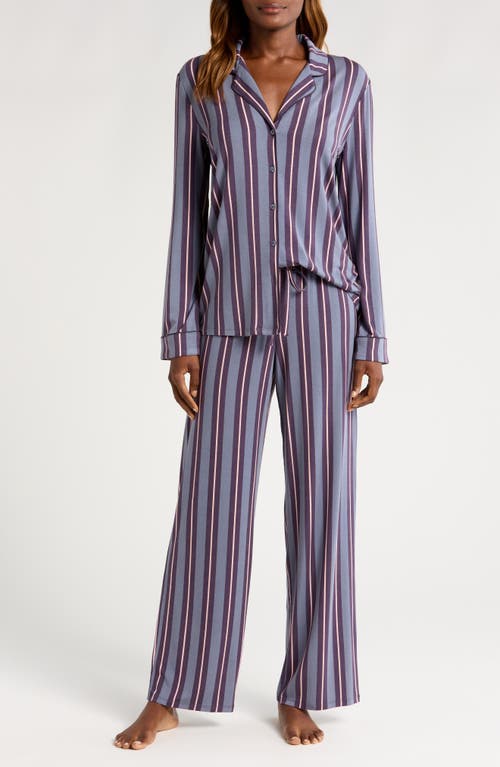 Shop Nordstrom Moonlight Eco Knit Pajamas In Grey Folkstone Saturday Stripe