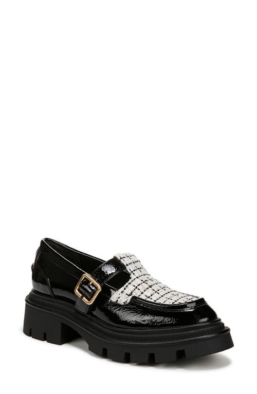 Circus Ny By Sam Edelman Payson Lug-sole Mary Jane Loafers In Black/vanilla Bean