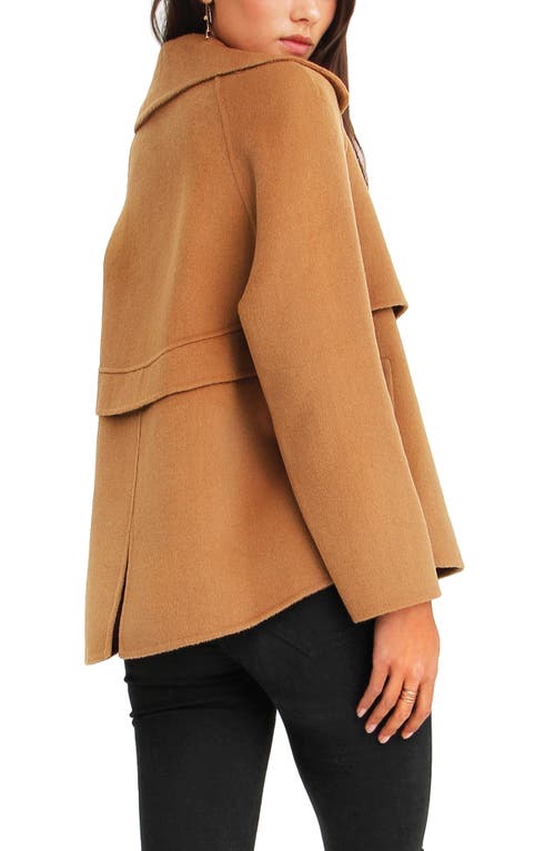 Belle & Bloom I'm Yours Double Breasted Wool Blend Coat In Camel