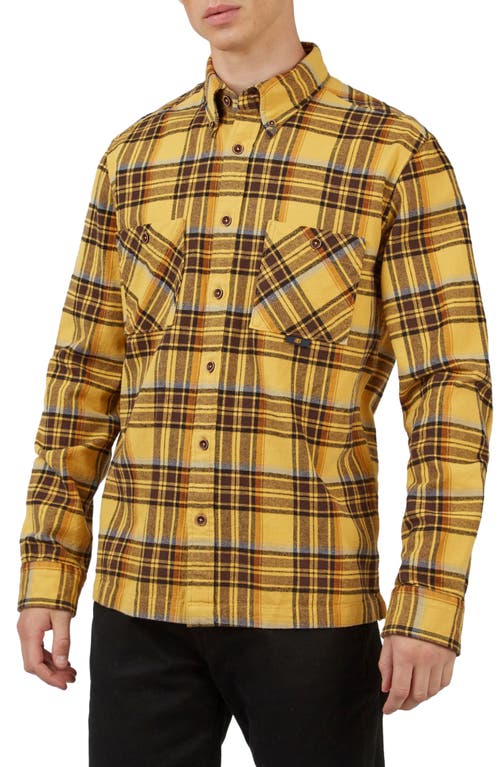 Ben Sherman Plaid Cotton Button-Down Shirt Sunflower at Nordstrom,