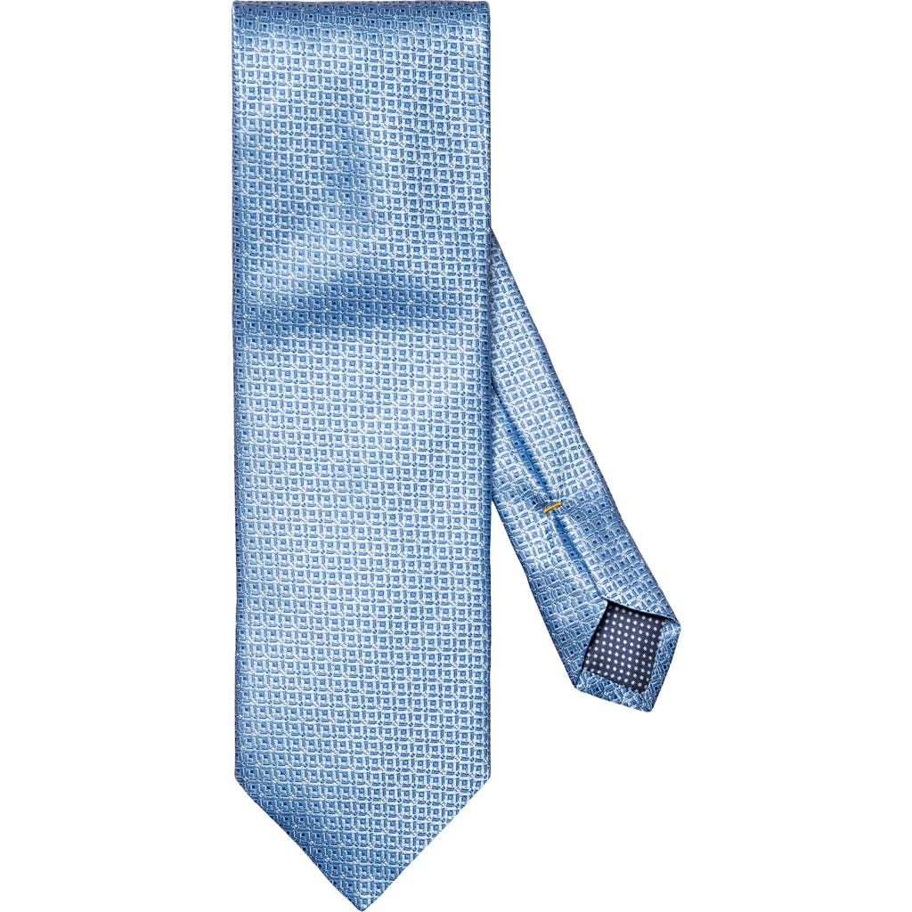 Eton Tonal Geometric Silk Tie In Lt/pastel Blue