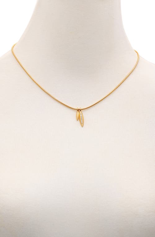 Vince Camuto Cz Pendant Necklace In Gold Tone