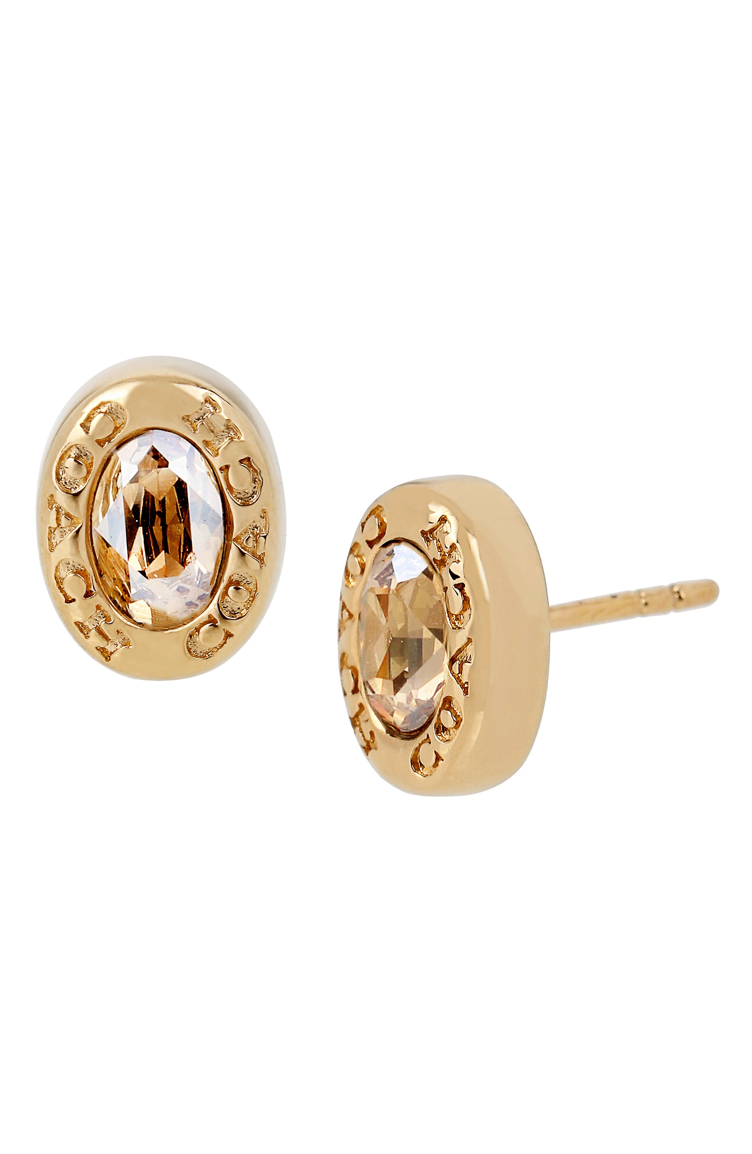 coach signature c stud earrings