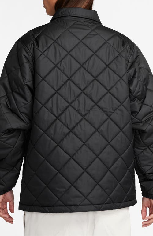 Shop Nike Club Therma-fit Lightweight Quilted Water Repellent Jacket In Black