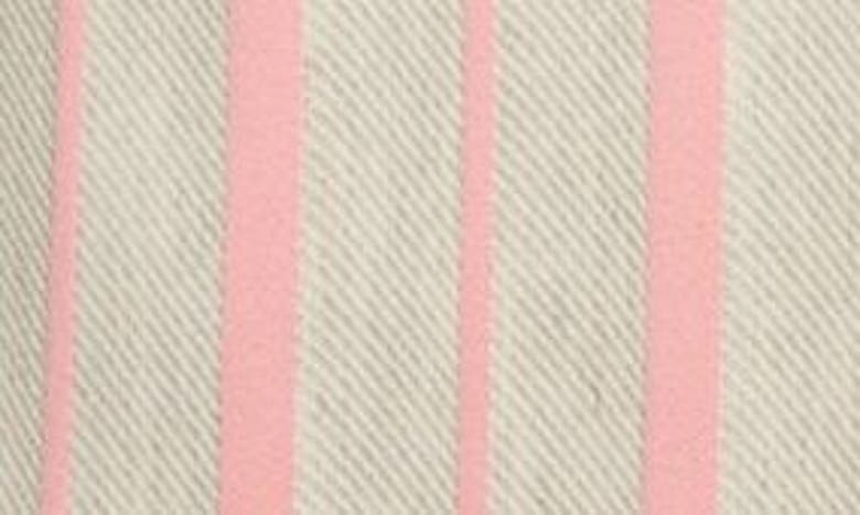 Shop Smythe Pagoda Stripe Faux Double Breasted Cotton & Linen Blazer In Stone Rose