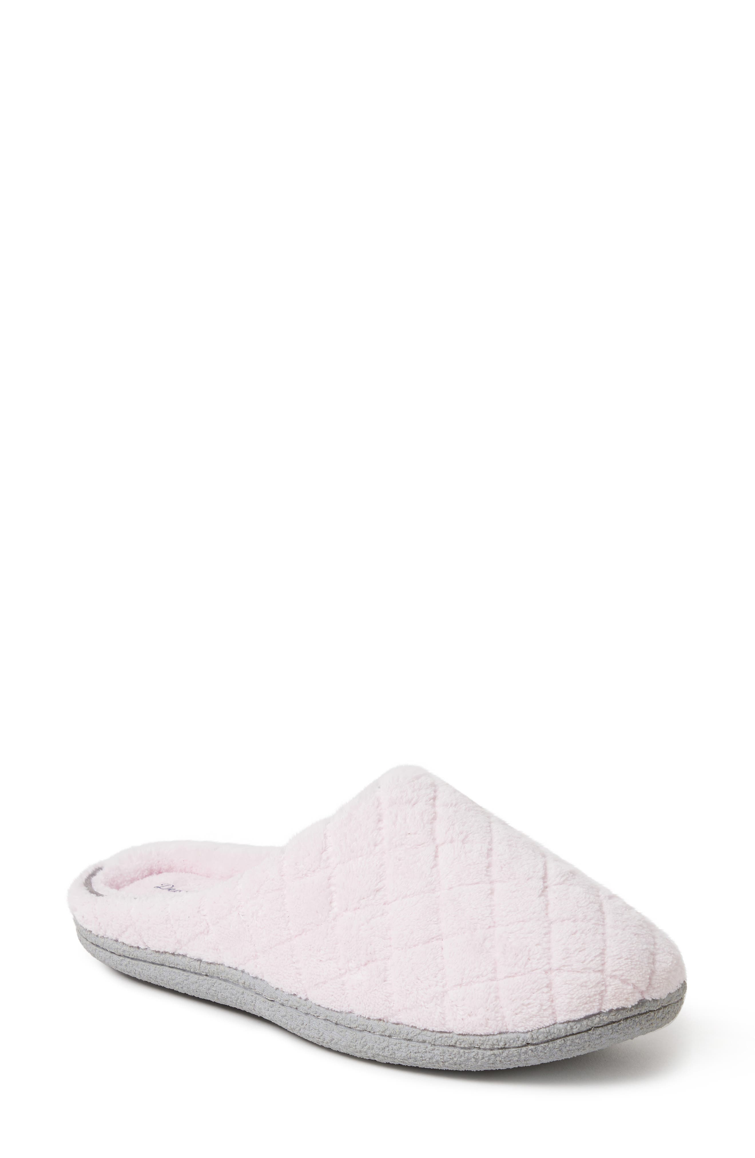 Dearfoams Leslie Quilted Microfiber Terry Clog Slipper, Online Only In Fresh Pink