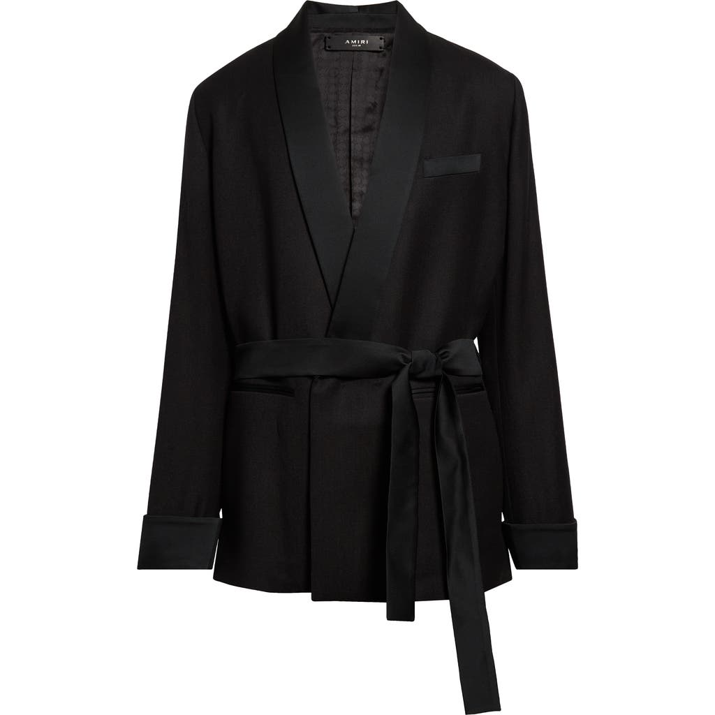 Amiri Men's Satin-trim Smoking Jacket In Black