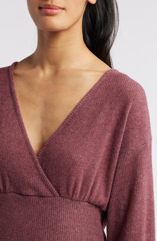 Shop Loveappella Empire Tie Back Rib Top In Wine