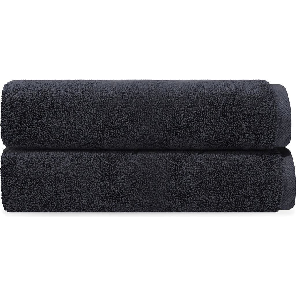 Brooks Brothers Puresoft 2-piece Turkish Cotton Bath Sheet In Anthracite