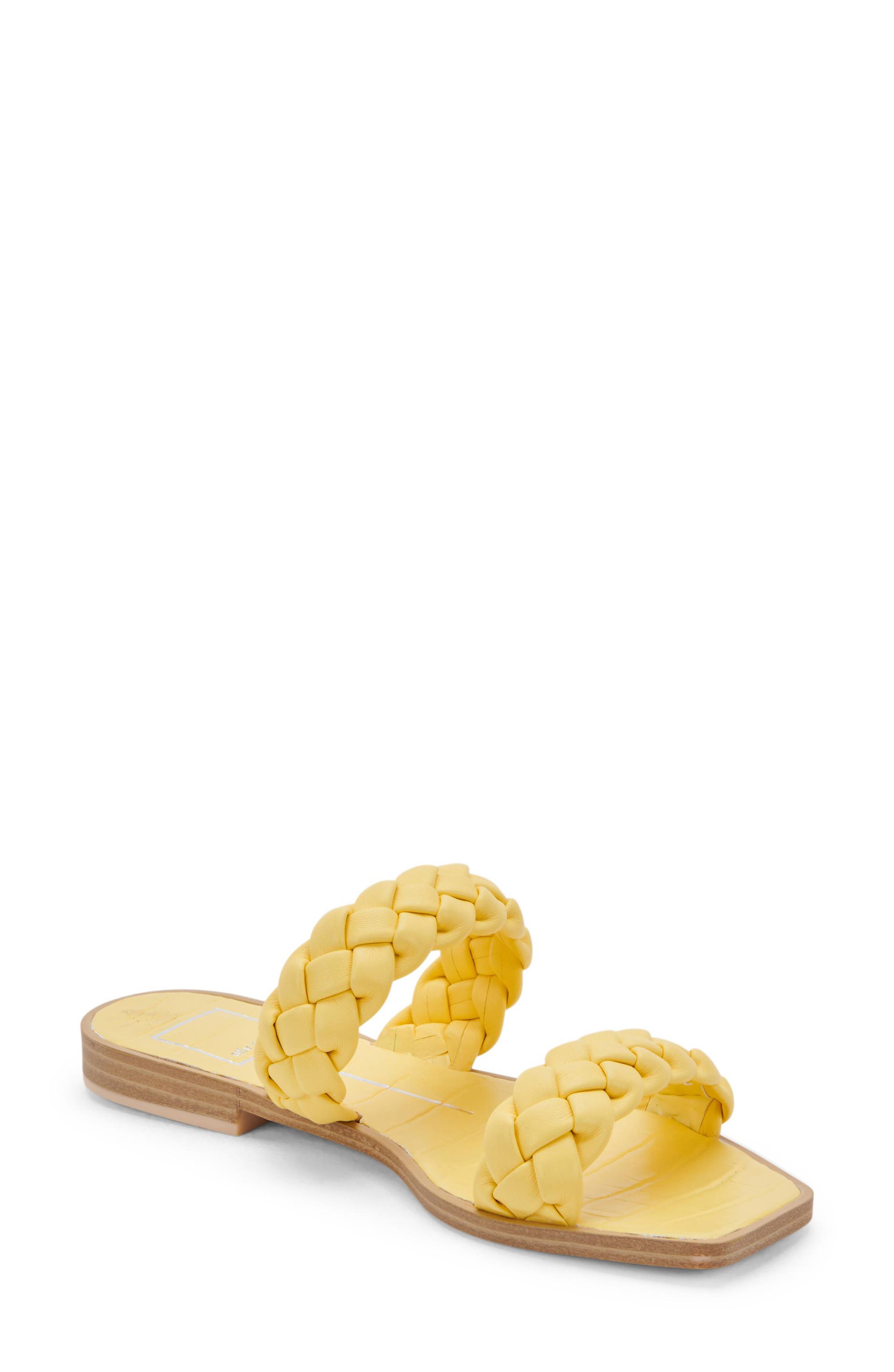 yellow flat sandals for women