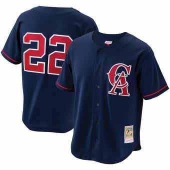 Mitchell & Ness Cleveland Indians Youth Navy Cooperstown Collection Mesh Wordmark V-Neck Jersey Size: Medium