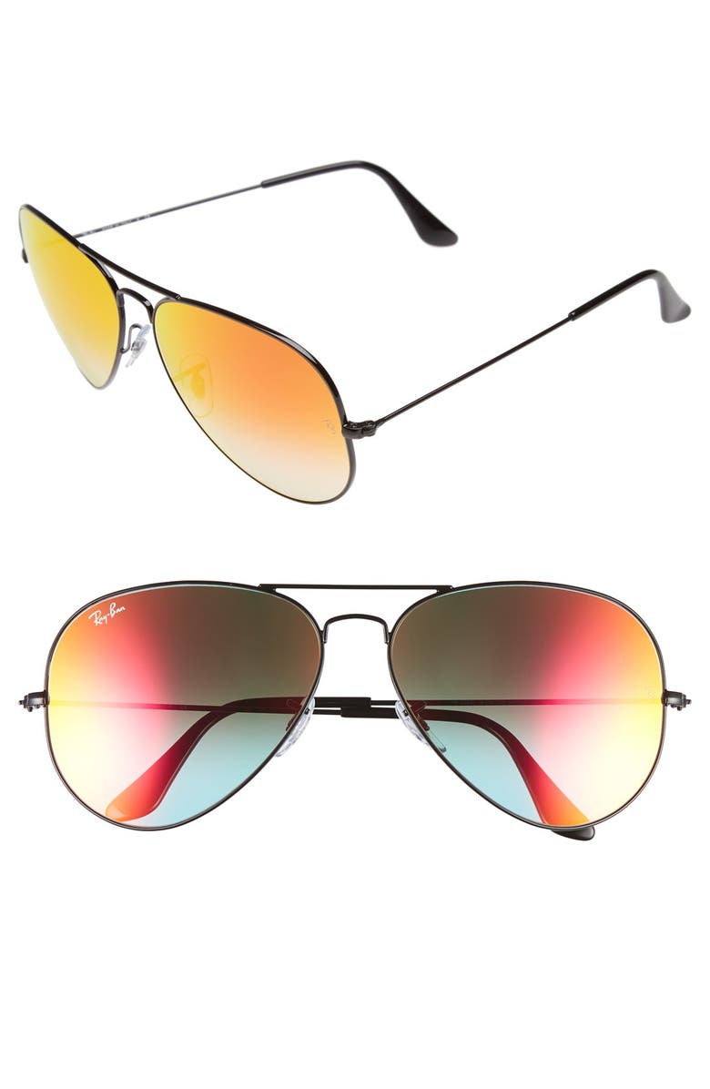 Ray-Ban 62mm Oversize Aviator Sunglasses, Main, color, 