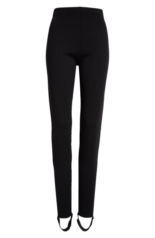 The Row Dianta Wool Blend Stirrup Leggings Black at Nordstrom,