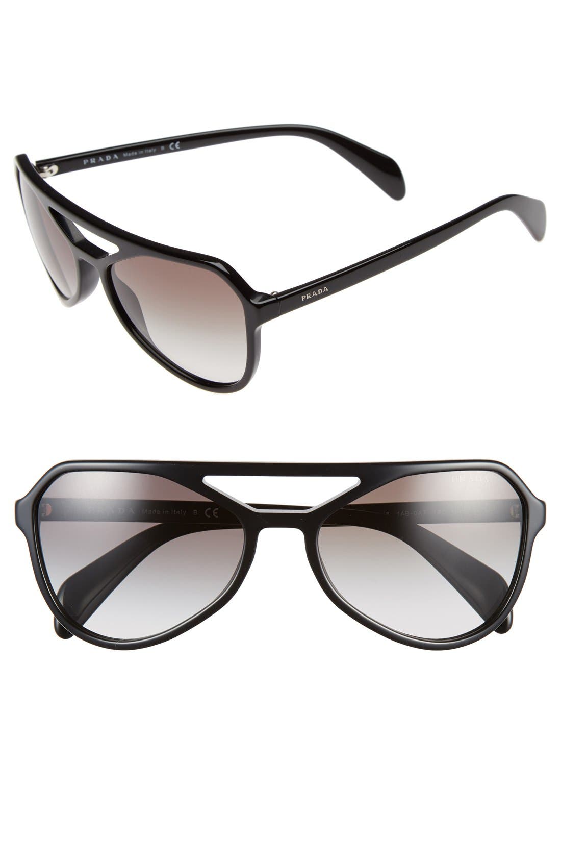 prada 58mm square sunglasses