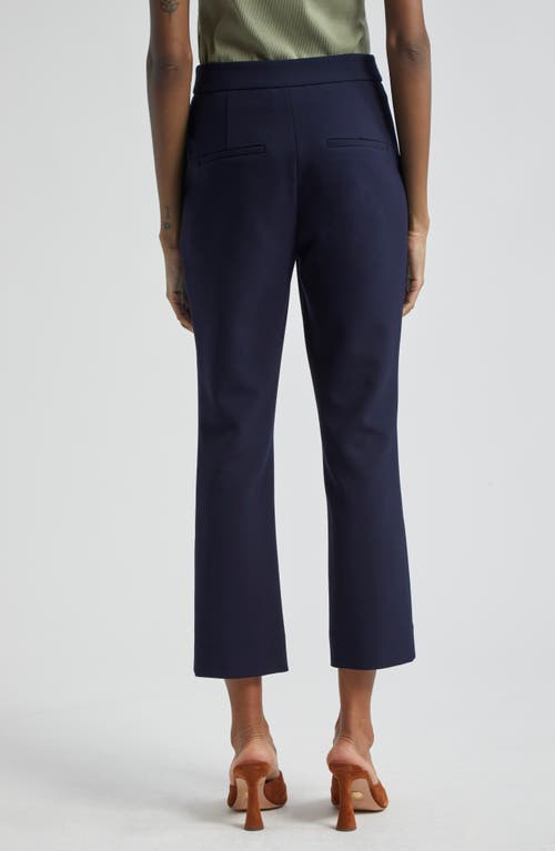 Shop Veronica Beard Arte Houndstooth High Waist Flare Ankle Pants In Navy