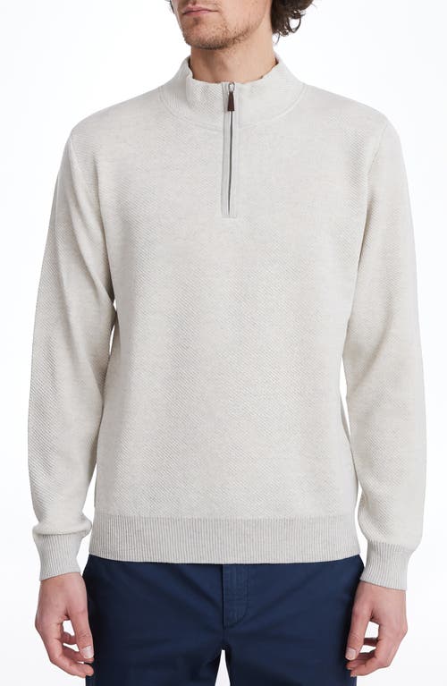 Shop Emanuel Berg Jacquard Wool Half Zip Sweater In Grey