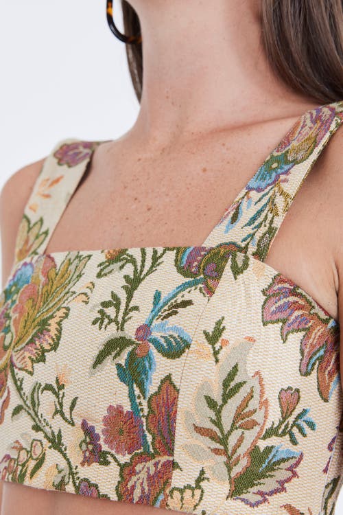 Shop Eddy Christy Bra Top In Rainbow Floral Jacquard