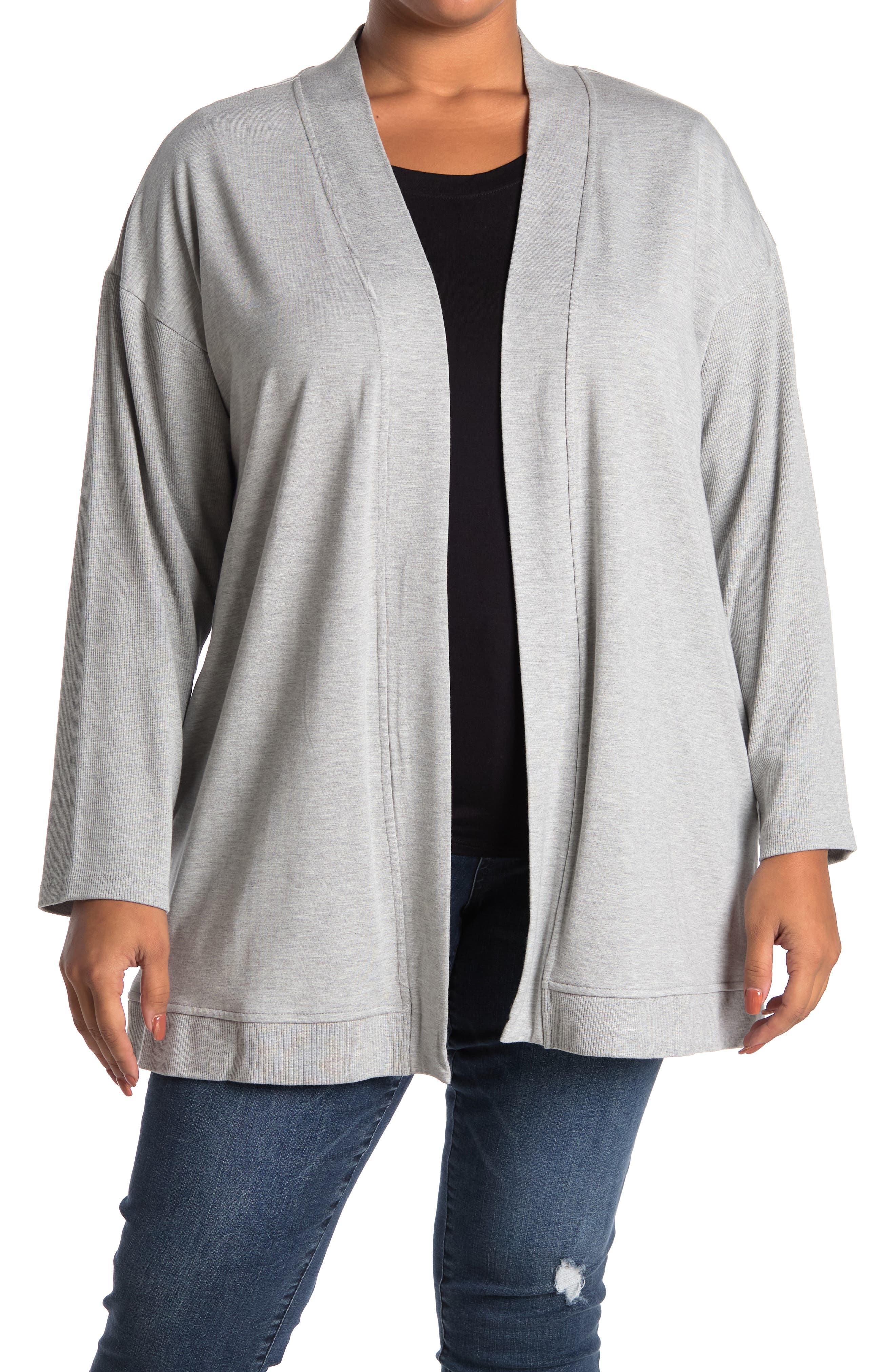 french terry open front cardigan