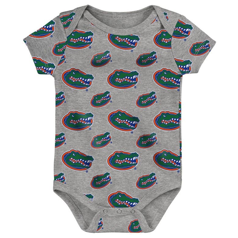 Shop Outerstuff Newborn & Infant Royal/heather Gray Florida Gators Two-pack Double Up Bodysuit Set