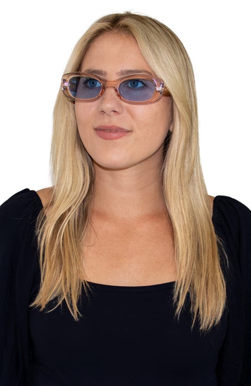 Fifth & Ninth Maxi 56mm Polarized Oval Sunglasses In Blush/sky