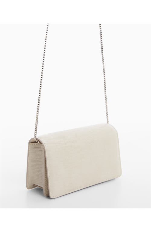 Shop Mango Faux Leather Crossbody Bag In Beige