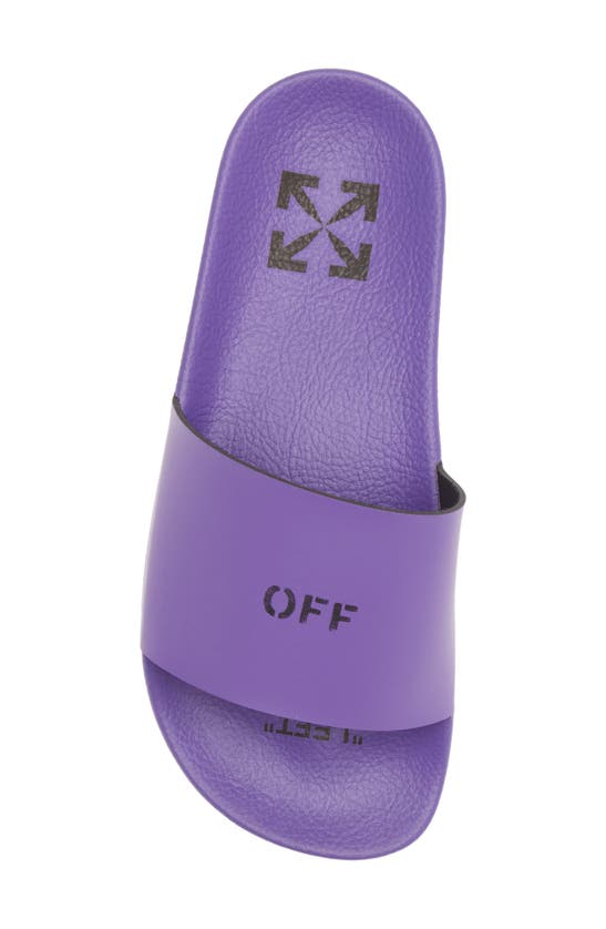 Off-white Logo Pool Slide Sandal In Violet Black