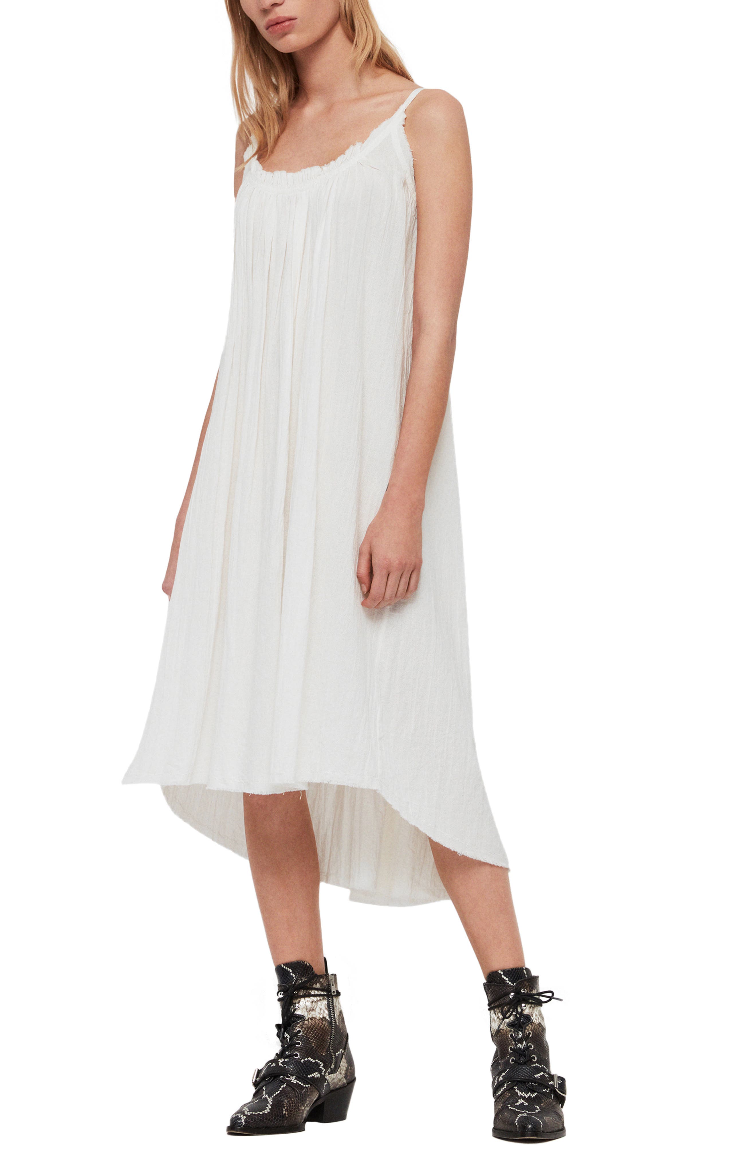 Allsaints Romey Sleeveless High/low Dress, White