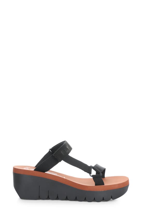 Shop Fly London Yaka Platform Wedge Sandal In Black Cupido