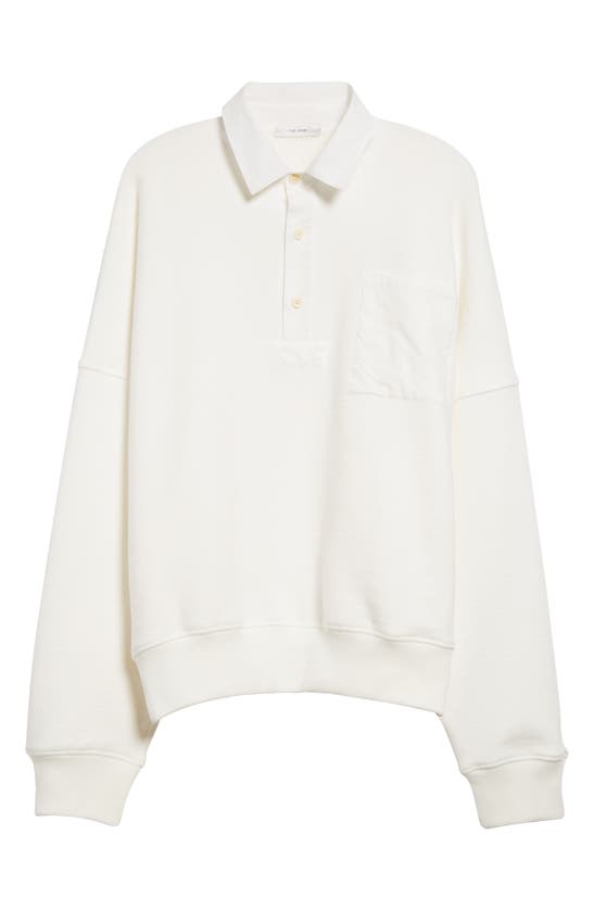Shop The Row Dende Cotton French Terry Polo Sweatshirt In Milk