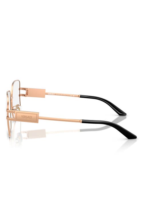 Versace 56mm Square Optical Glasses In Rose Gold
