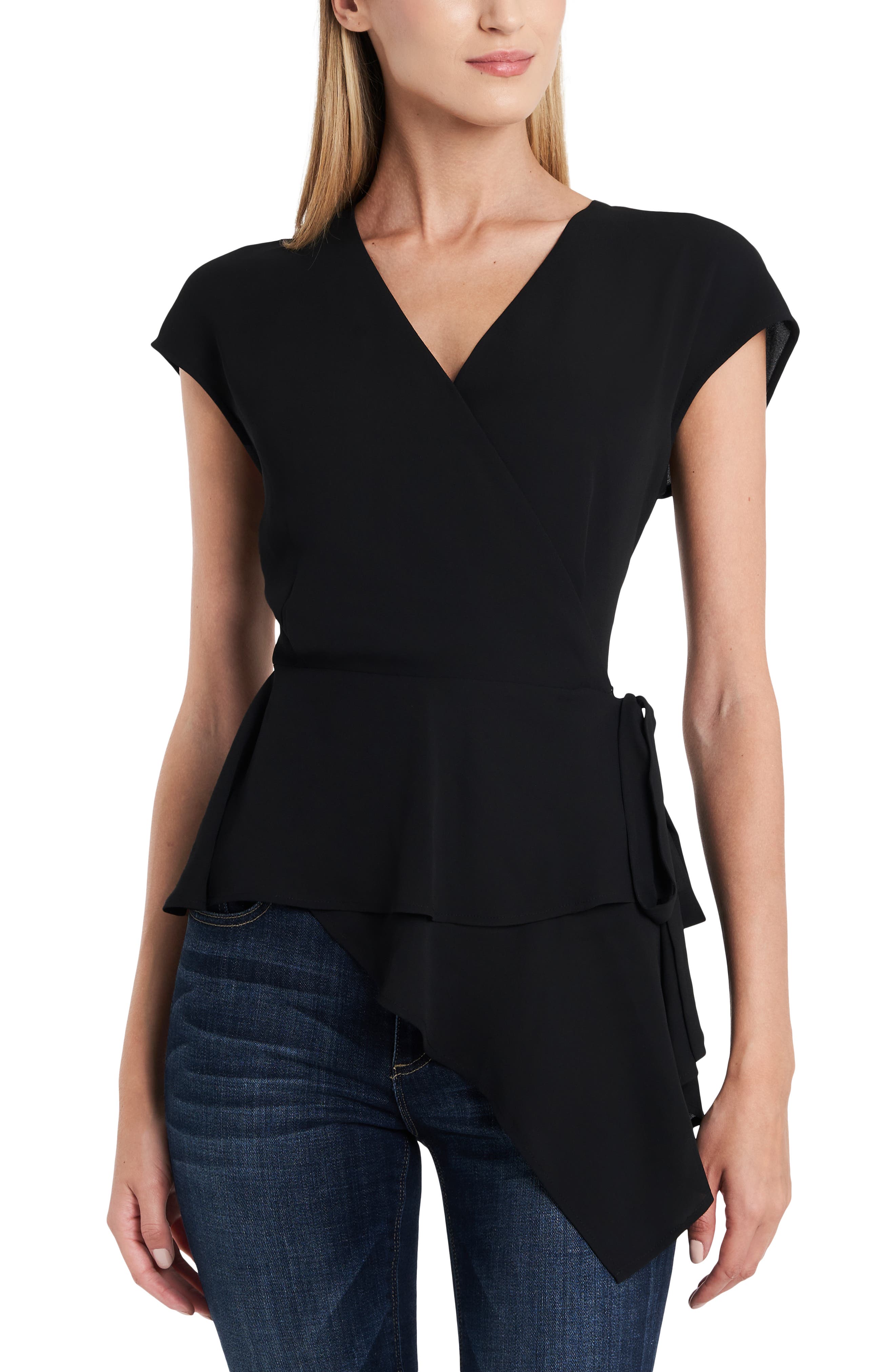 wrap peplum top