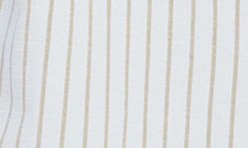 Wash Lab Denim Slick Stripe Cotton Blend Button-up Shirt In Brown Stripes