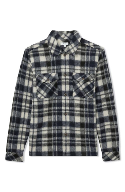 Shop Reiss Wade Plaid Overshirt In Navy