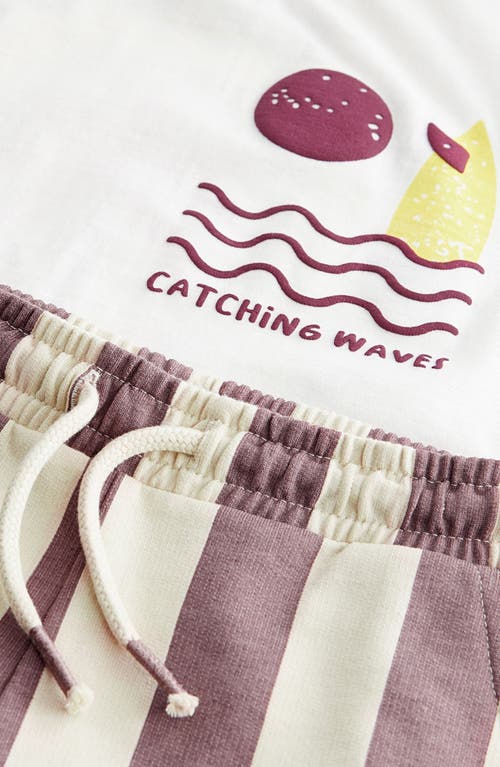 Next Kids' Catching Waves Graphic T-shirt & Shorts Set In Purple