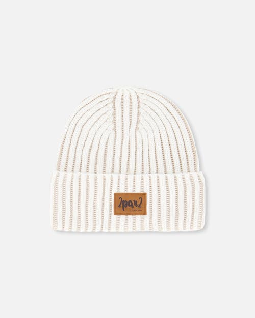 Deux Par Deux Unisex Solid Knit Hat Off White at Nordstrom