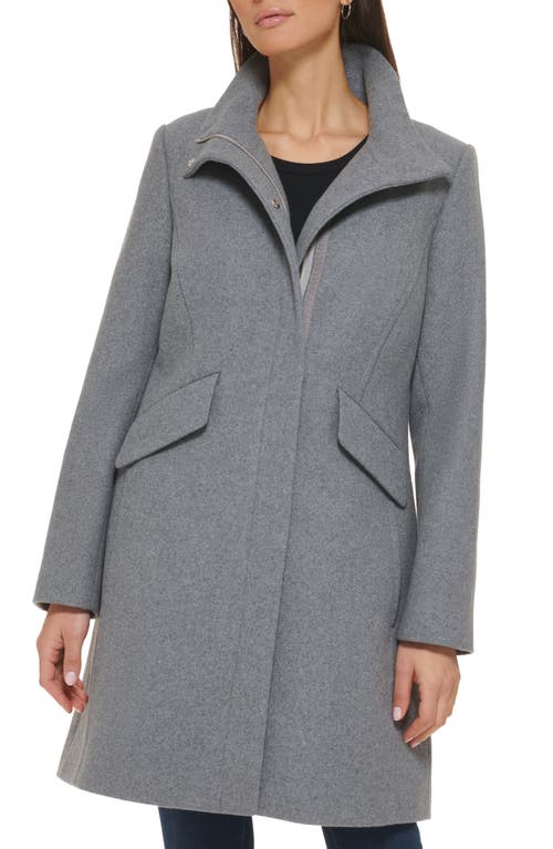 Cole Haan Signature Wool Blend Melton Coat in Light Grey Smart Closet