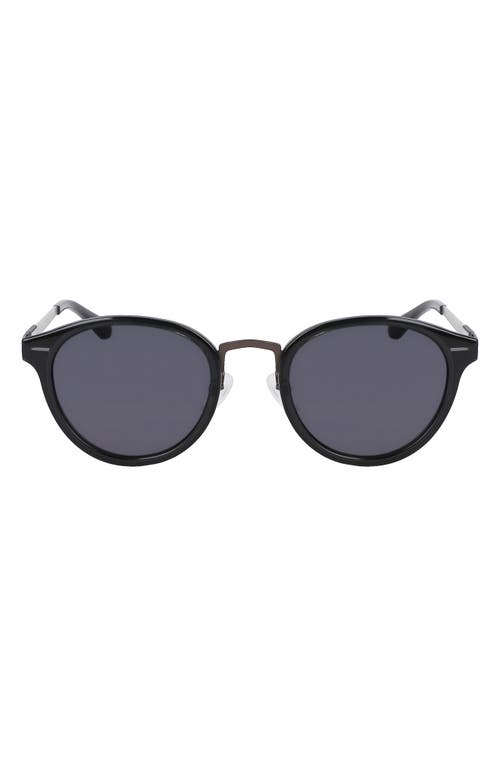 Arrow 50mm Round Sunglasses in Crystal Carbon