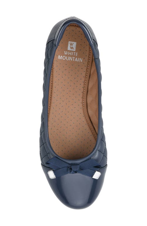 Shop White Mountain Footwear Seaglass Quilted Ballet Flat In Navy/smooth