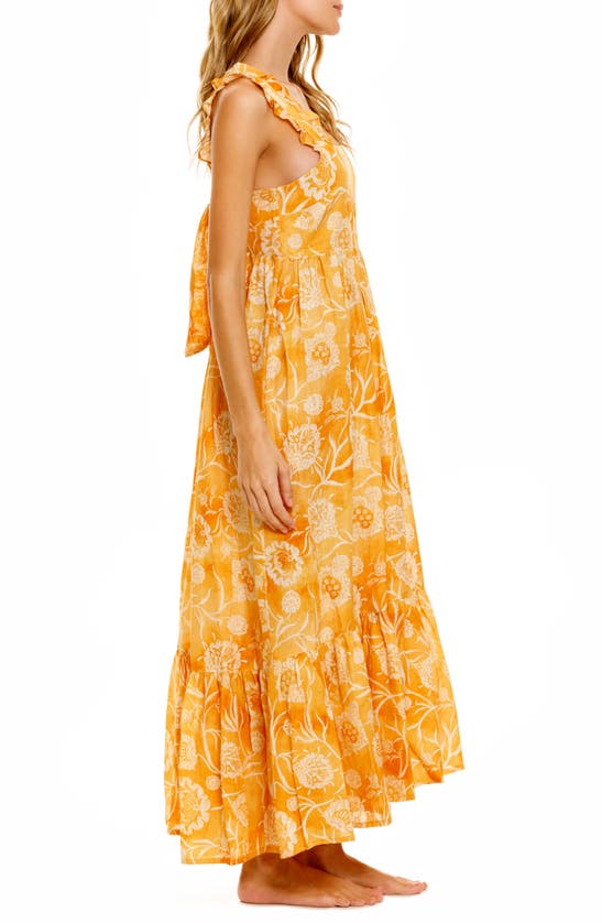 The Lazy Poet Women's Summer Soirée Mika Claire Printed Linen Maxi Dress In Claire Saffron