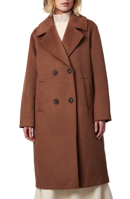 Shop Bernardo Relaxed Double Breasted Coat In Cigar