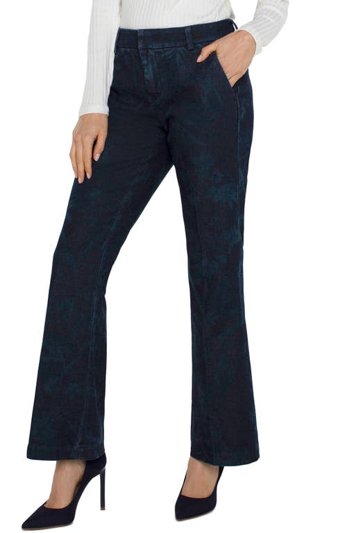 Liverpool Los Angeles Kelsey Shadow Floral Flare Knit Trousers In Shadow Floral